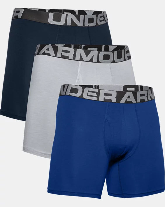 Under Armour Charged Cotton 6'' Boxerjock - 3-Pack 1363617 - Royal/Academy, 2XL
